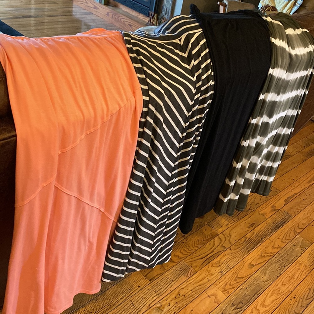 4 knit maxi skirts